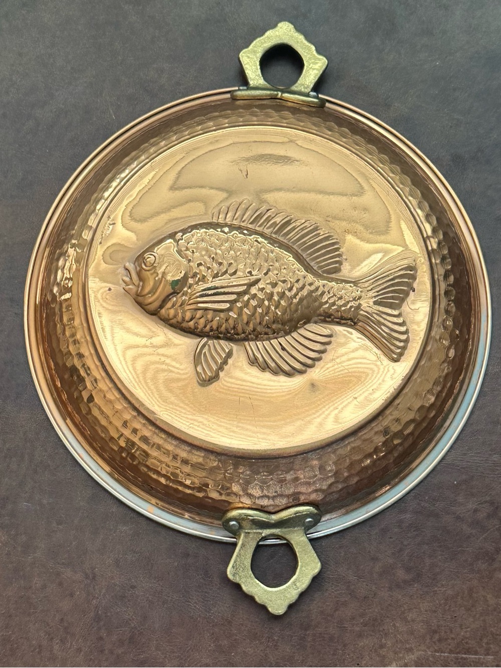 Vintage Copper Fish Mold Wall Hanging